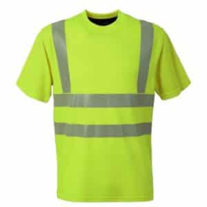 T-shirt Hi-Vis con bande rifrangenti verticali-orizzontali 170 gr