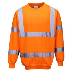 Felpa alta visibilit&agrave; girocollo 65% poliestere 35% cotone