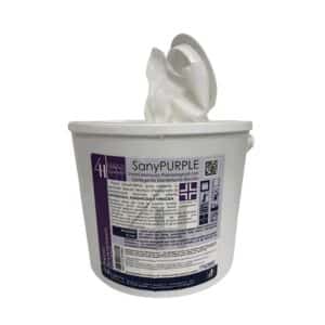 Panni preimpregnati detergenti sanificante Sanypurple secchiello