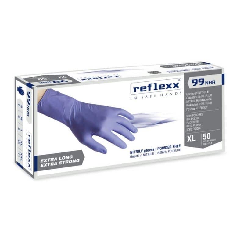 Guanto monouso nitrile s/p Reflexx manichetta 29 cm 8,8 gr box 50 pz