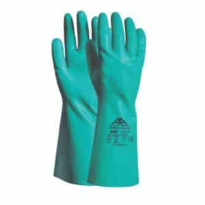 Guanto in nitrile con finitura antiscivolo, floccatura interna lunghezza 33 cm