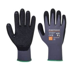 Guanto tecnico spalmato in nitrile sabbioso puntinato Dermiflex Plus