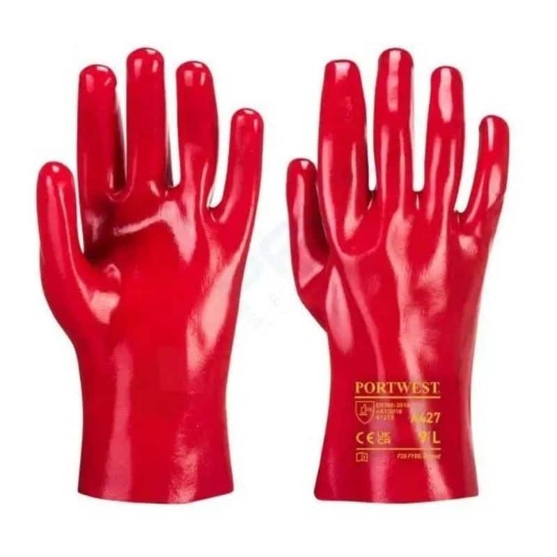 Guanto spalmato in pvc con fodera in cotone interna lunghezza 27 cm